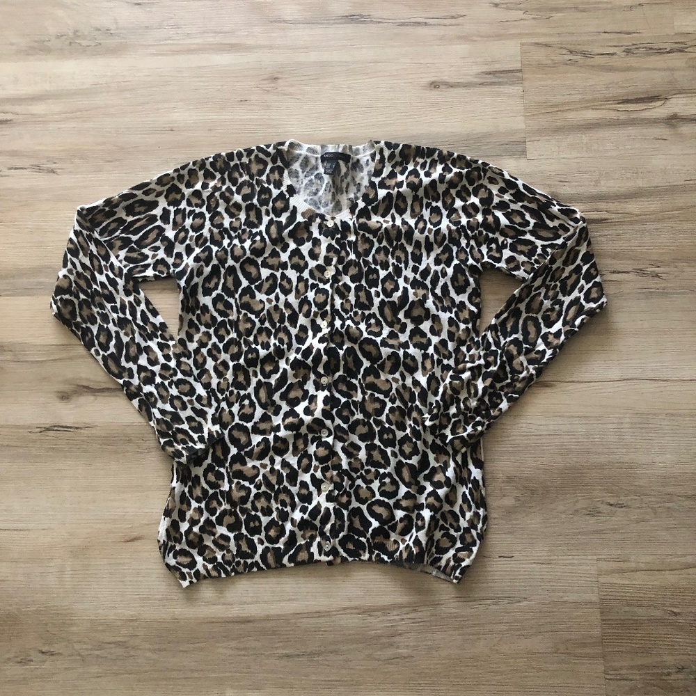 Mango Leopard Print Button Down Top